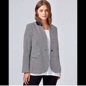 The Bryant Blazer Houndstooth faux leathers sz 24